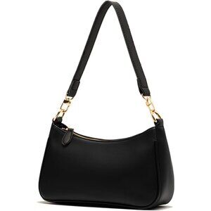 Stylish Black Waterproof Clutch Handbag with 2 Removable Straps - 10.24 Inches